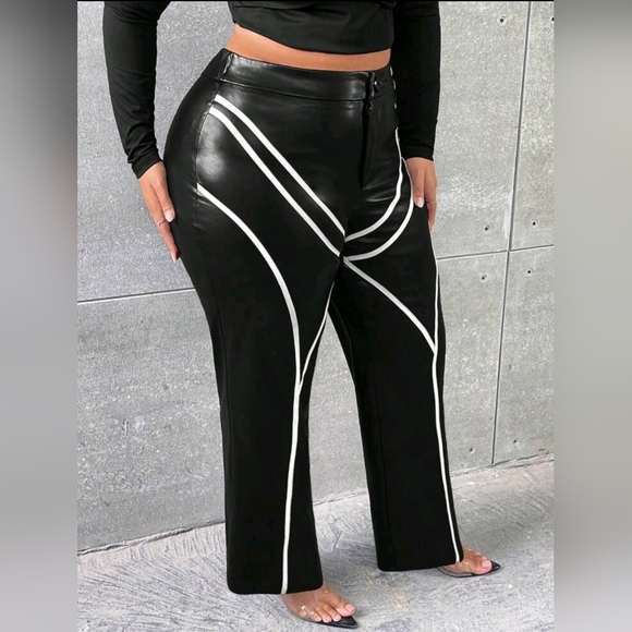 SHEIN Black and White Contrast Pants - Picture 1 of 6